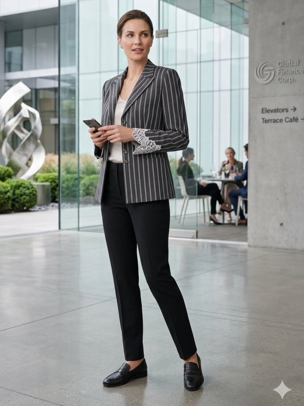 Escada lace trim blazer
